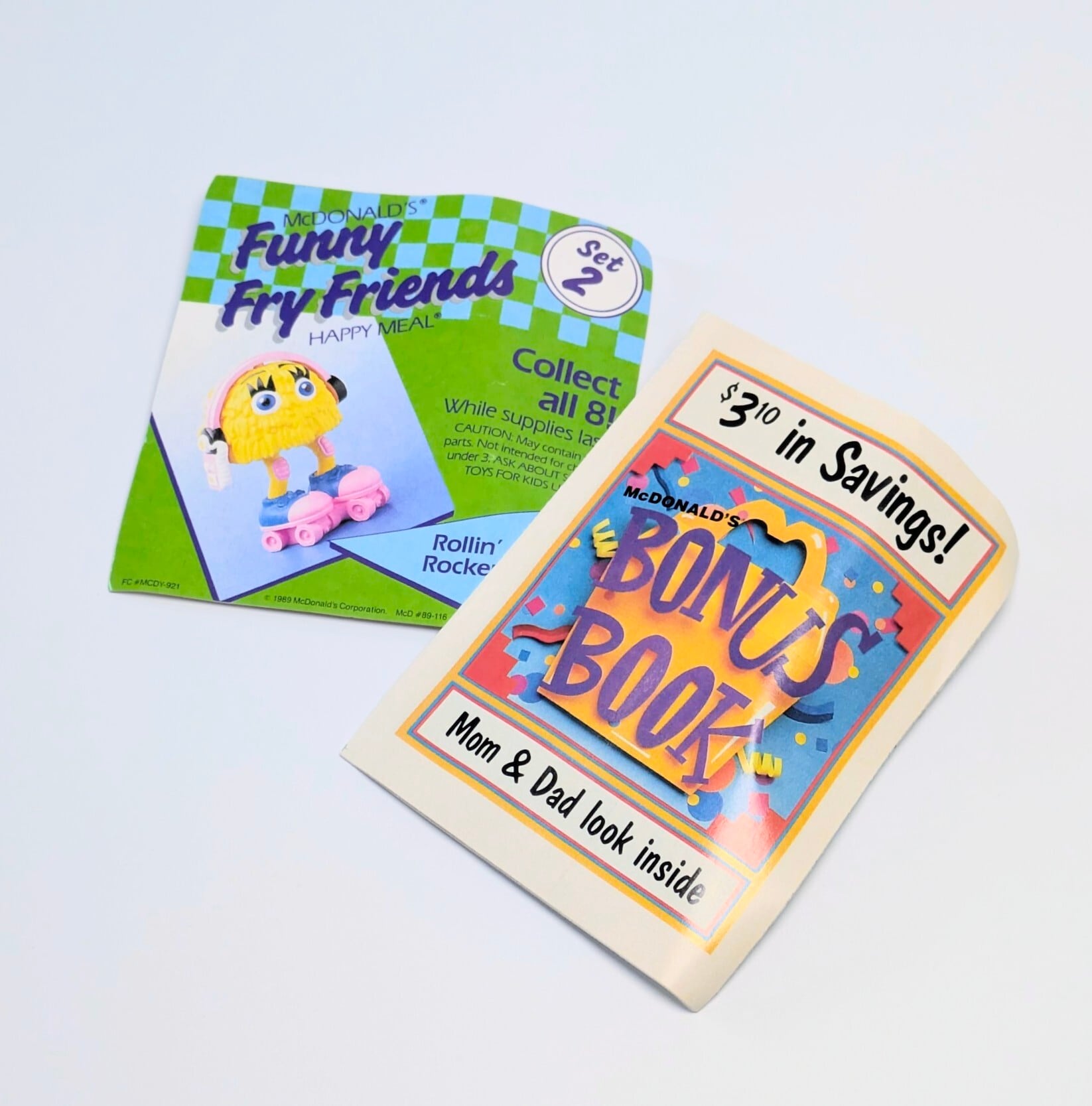 ☆DEADSTOCK / VINTAGE 1989☆【 McDonald's / マクドナルド 】1989 McDonald's Happy Meal Toy "Funny Fry Friends" 『 Rollin' Rocker(ローラースケート)C 』Happy Meal Toy / ミールトイ / フライキッズ / フライガイ / フライガール 〚アメリカン雑貨 アメトイ〛