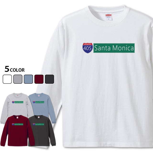 【405 Santa Monica 長袖】 サンタモニカ405Tシャツ 道路標識シリーズ