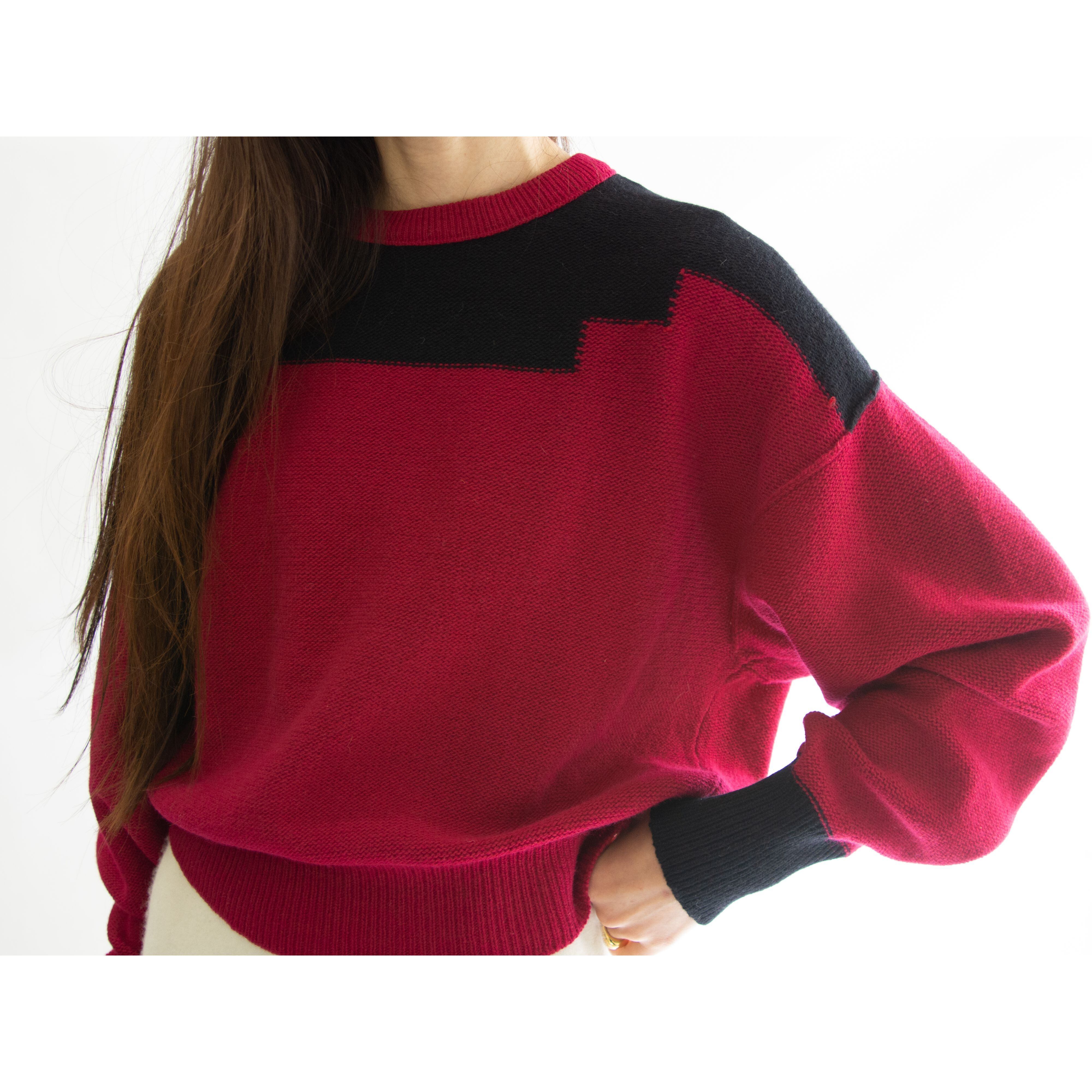 【SONIA RYKIEL】Made in Italy wool-angora crewneck sweater(ソニアリキエル イタリア製 ウールアンゴラクルーネックニット プルオーバーセーター)1b
