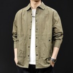 Long Sleeve Patch Pocket Button Down Shirt ◇3color H0469