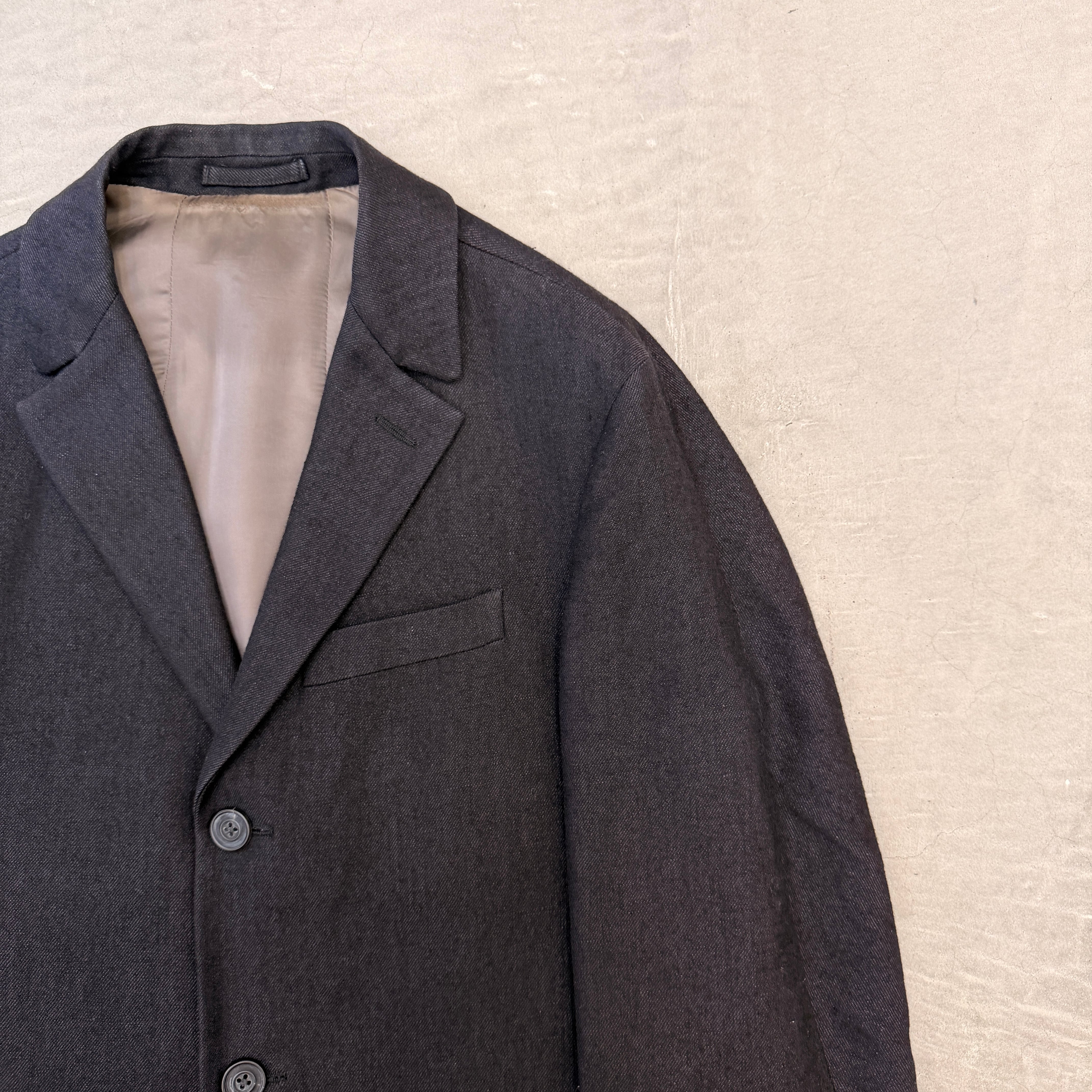 WOOSTER LARDINI Linen wool navy jacket 44 | ASSET VINTAGE アセット