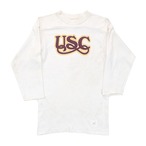 70s スポーツウェア USC 南カリフォルニア大学 ヴィンテージTシャツ 白 フットボールT サイズM 古着 @BZ0187