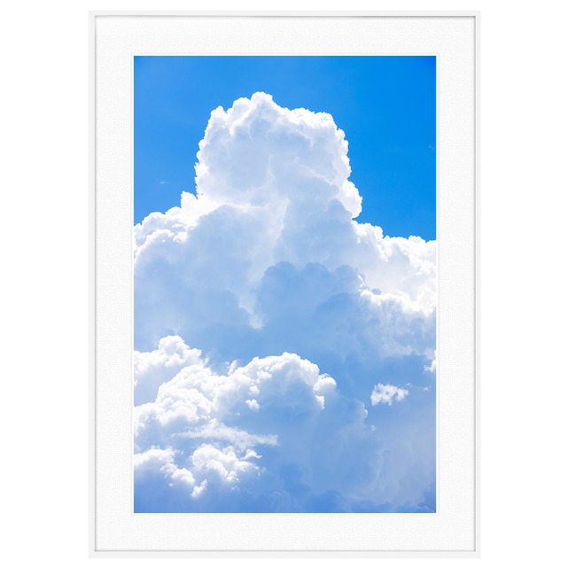 雲写真 入道雲と夏空の記憶 インテリア アートフォトポスター額装 AS4691