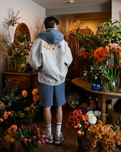 【#Re:room】FLOWER ICON WASHED SWEAT SHORTS［REP313］