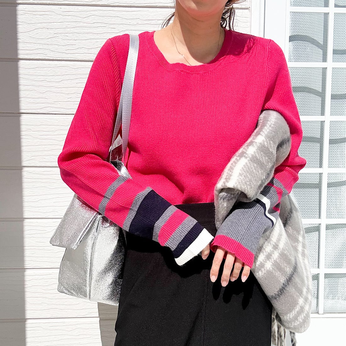 【MUST BUY】リブリブブロッキングニット