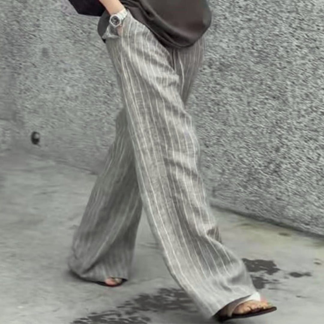 loose striped gray pants 102673