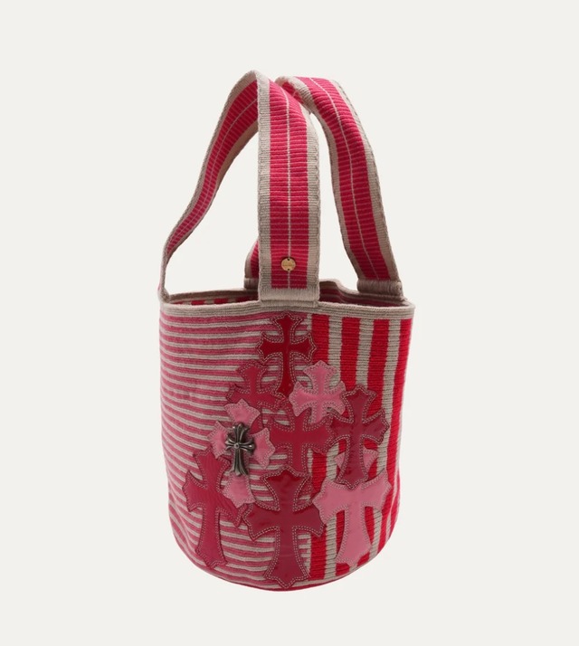 CHROME HEARTS クロムハーツ ×  Guanabana グアナバナ クロスパッチ バケットバッグ Silver Embellished Cross Patch Bucket Bag