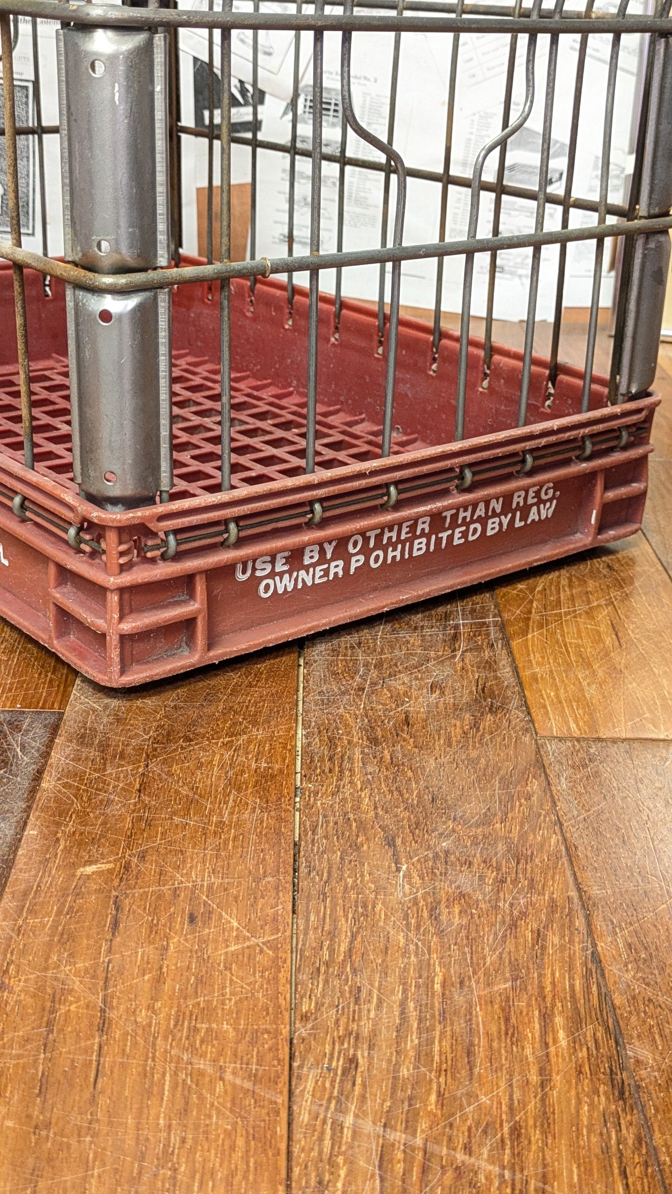 70's Vintage Carnation WireCrate StorageBox Antique Container