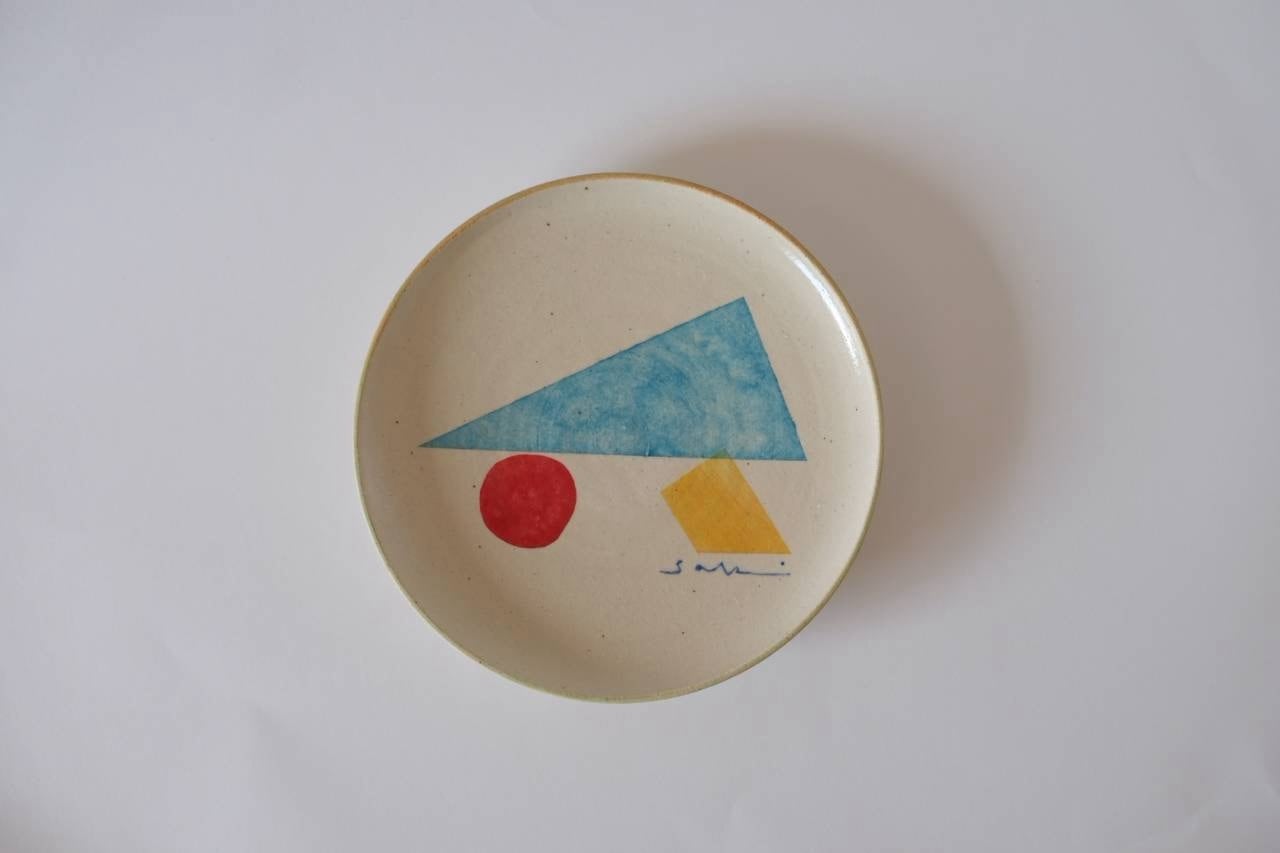 【新着】 田中 紗樹 × 嵩下 花奈子 平皿1「CAR」【陶芸 絵付作品】