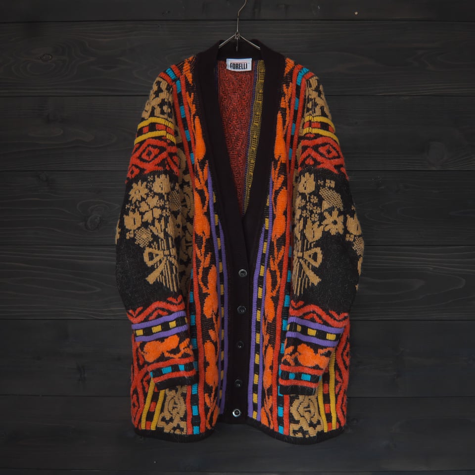 80's Forelli 総柄3Dカーデ★