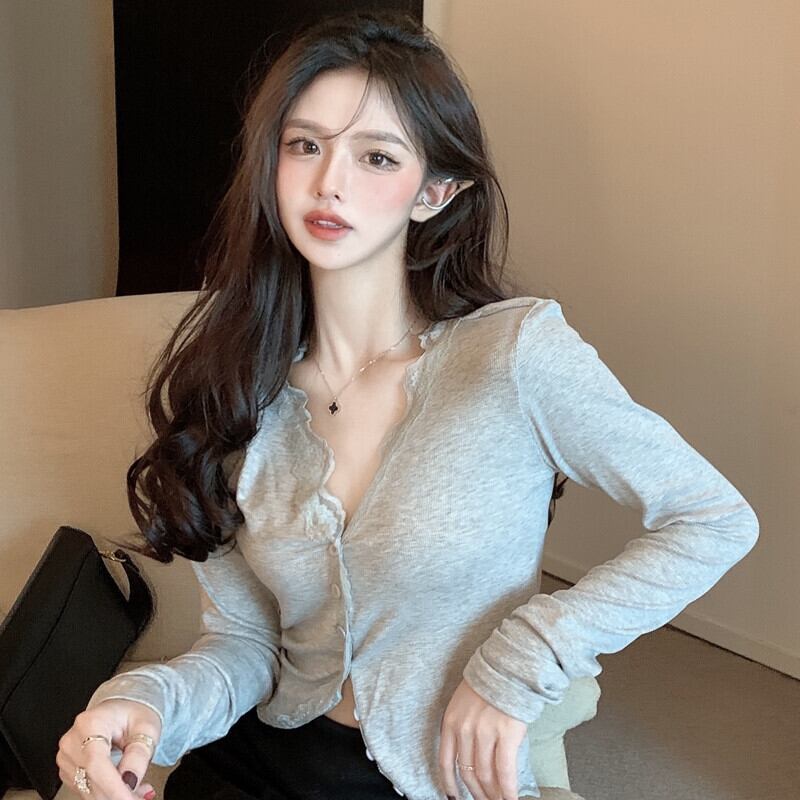 レーススリムトップス レディースサマースタンダード長袖スリーブTシャツ シャツ ショート ロング レトロ 夏物 ピュア ガールズファッション58343388796