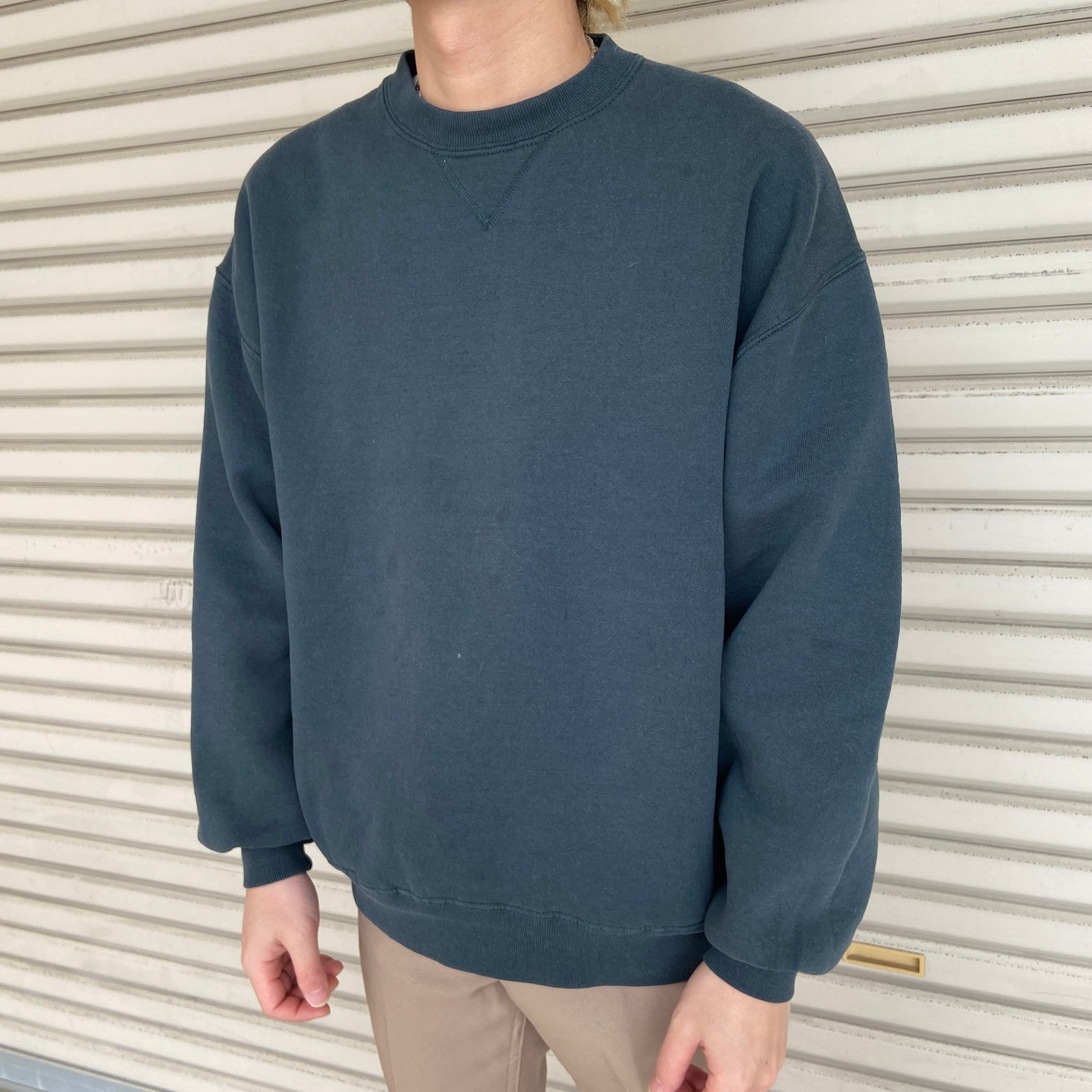 90s USA製 RUSSELL 前Vブランクスウェット 無地 深緑 XL | 古着 90s USA製 RUSSELL 前Vブランクスウェット 無地 深緑 XL | 古着