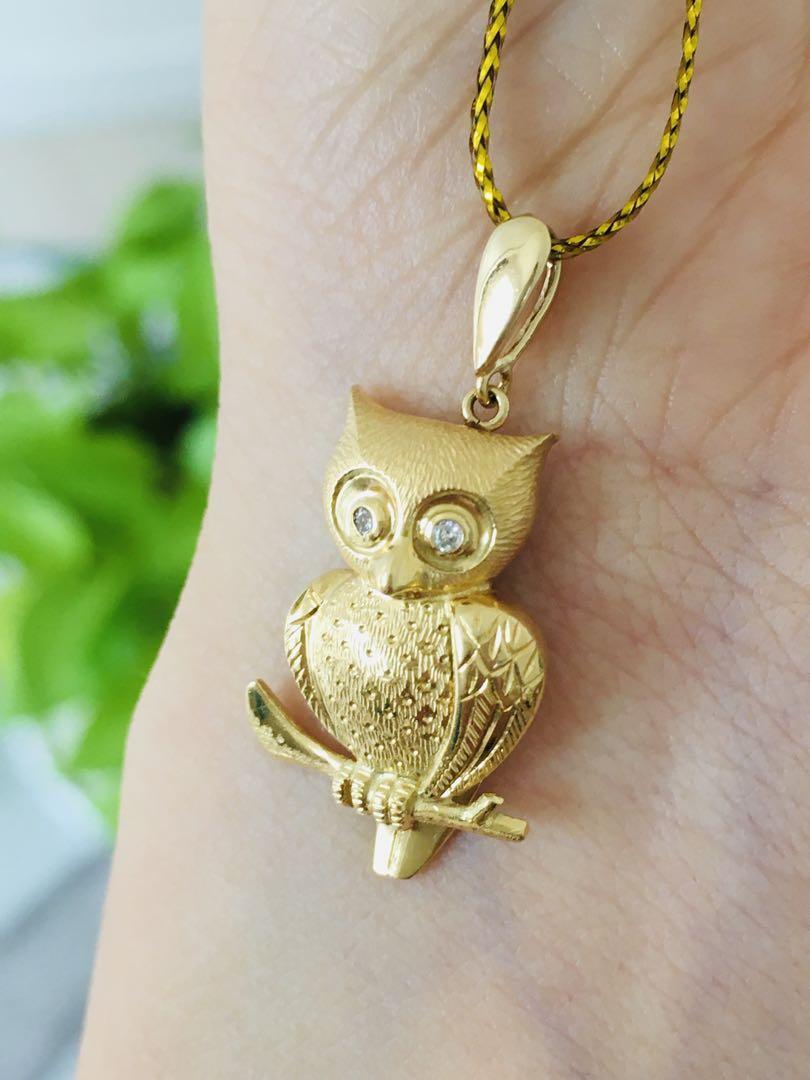 ダイヤモンド プラチナ シルバー スワロフスキー フクロウ ピンバッチ