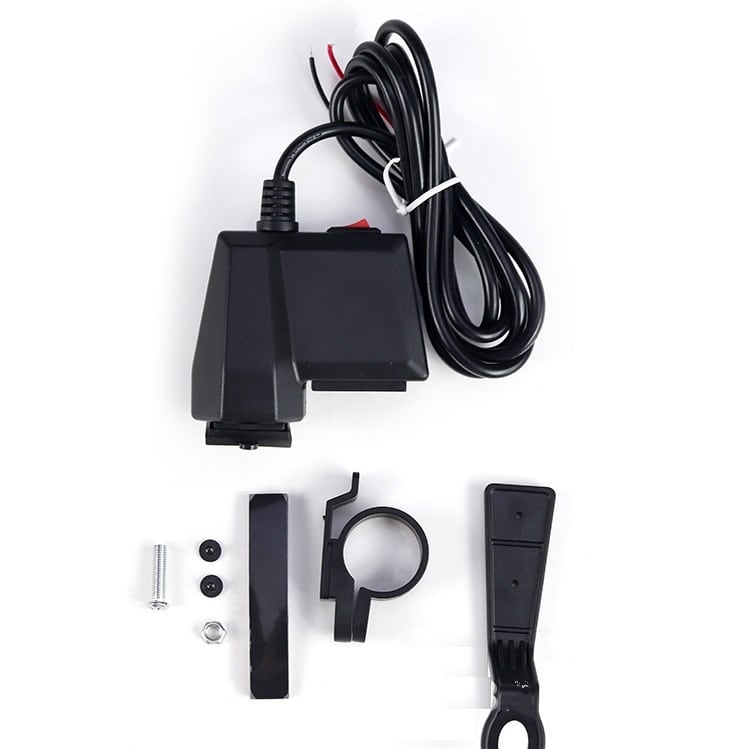 バイク用 USBソケット ダブル 防水キャップ 電圧LEDディスプレイ付き 楽しい雑貨と包装資材のお店 CosPari