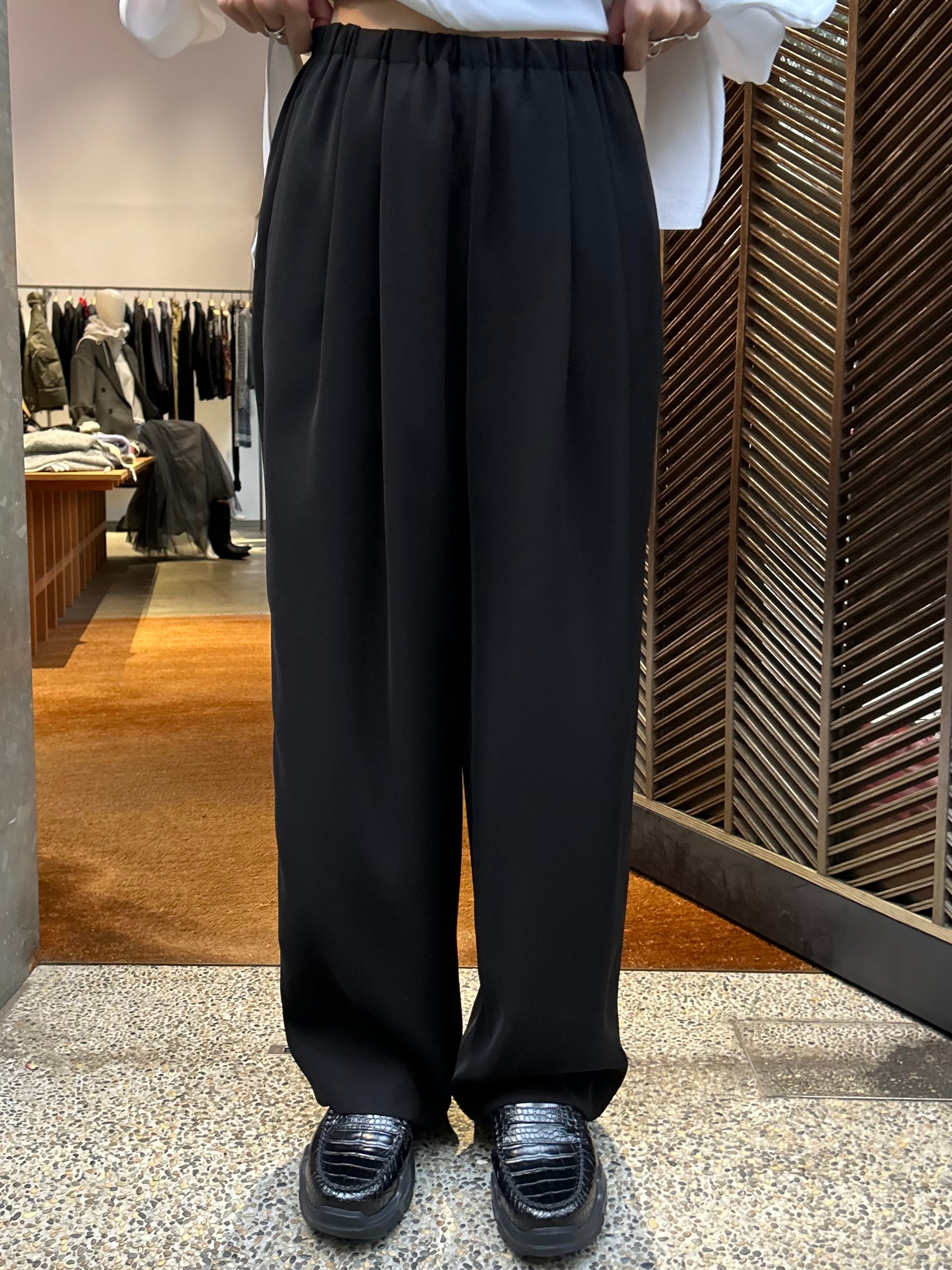 ENFOLD ワイドパンツ 黒 36 エンフォルド 36 黒 ウールトロ ワイド  