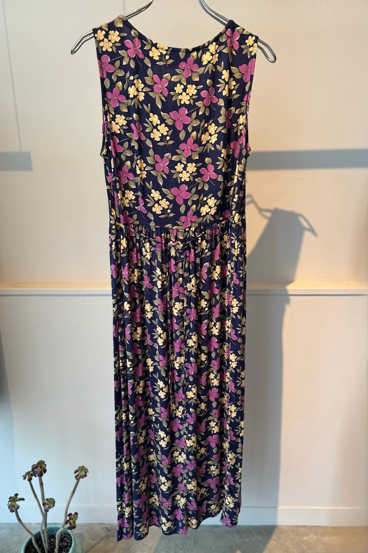 【送料無料】90's USA flower side slit dress