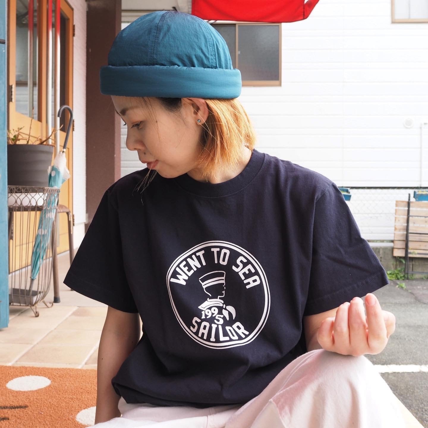PAR ICI - 水兵さんラバープリント Tシャツ