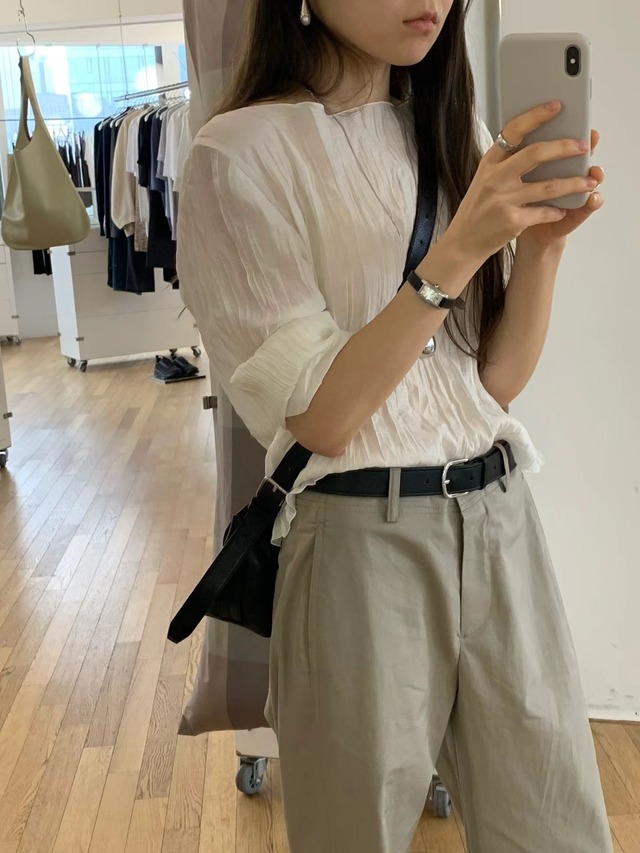 (OUNCE) more wrinkle blouse / 2color
