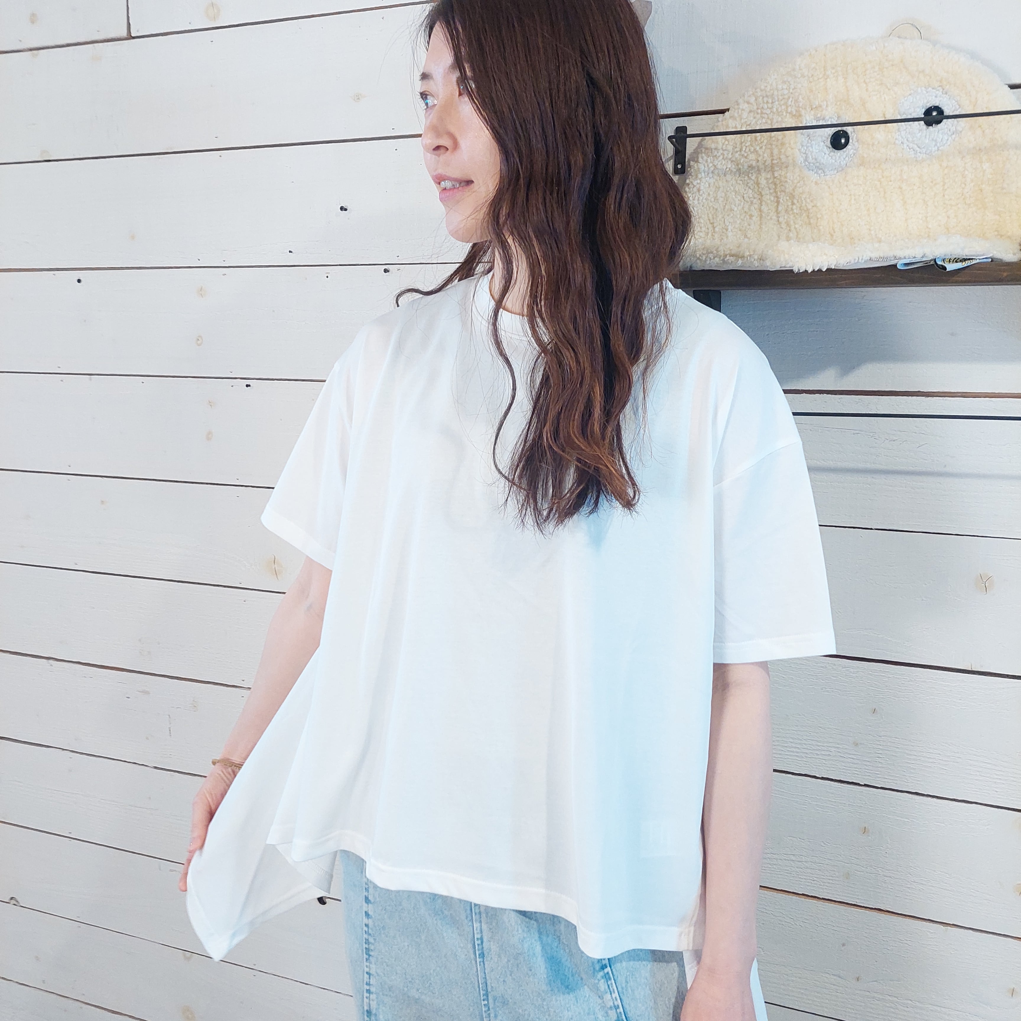 『People's』2759  ドライタッチ天竺イレヘムプルオーバー