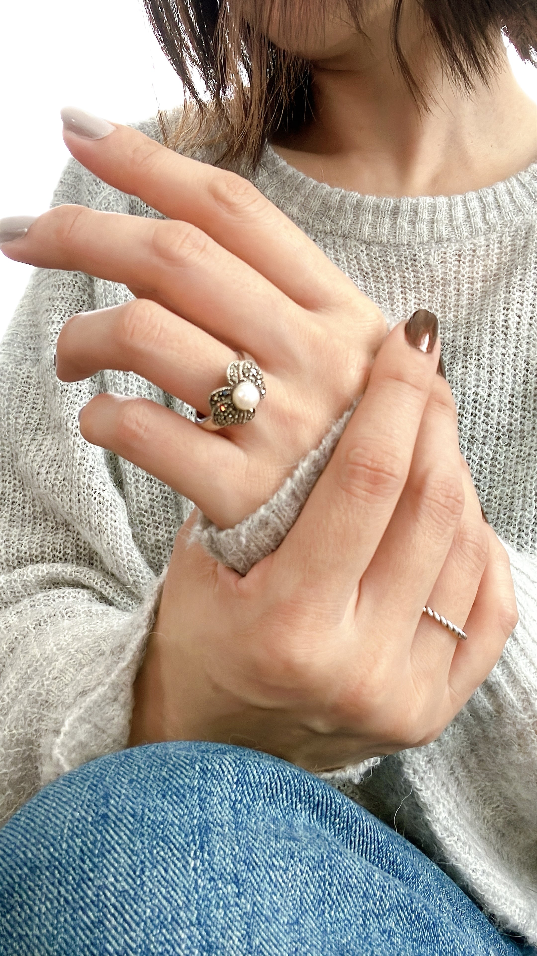 silver ring =special パール=