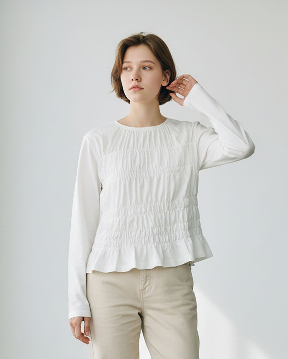 2026S/S シャーリングロングスリーブTシャツ no.0613529 | BOOGIE-WOOGIE