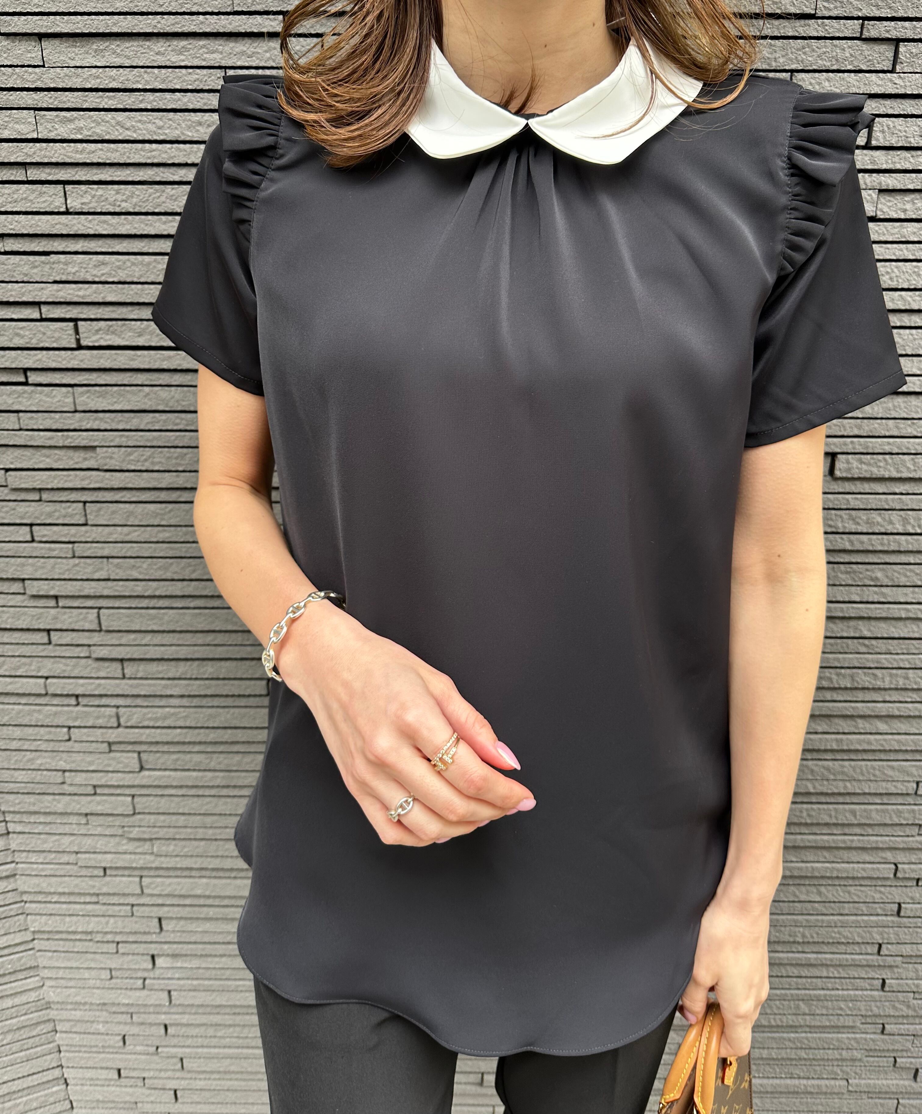 ◆予約◆プチフリルショルダートップス(ネコポス対応)(ご注文から1-2週間程でお届け)