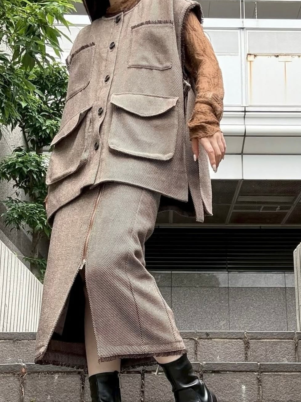 【新品】ミカーレミカーレ　チュールドッキングブルゾン　ブラック　完売品 Micalle Micalle(ミカーレミカーレ) デニムチュールドッキング