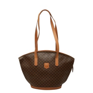 セリーヌ マカダム ハンドバッグ トートバッグ ブラウン PVC レザー レディース CELINE 【中古】