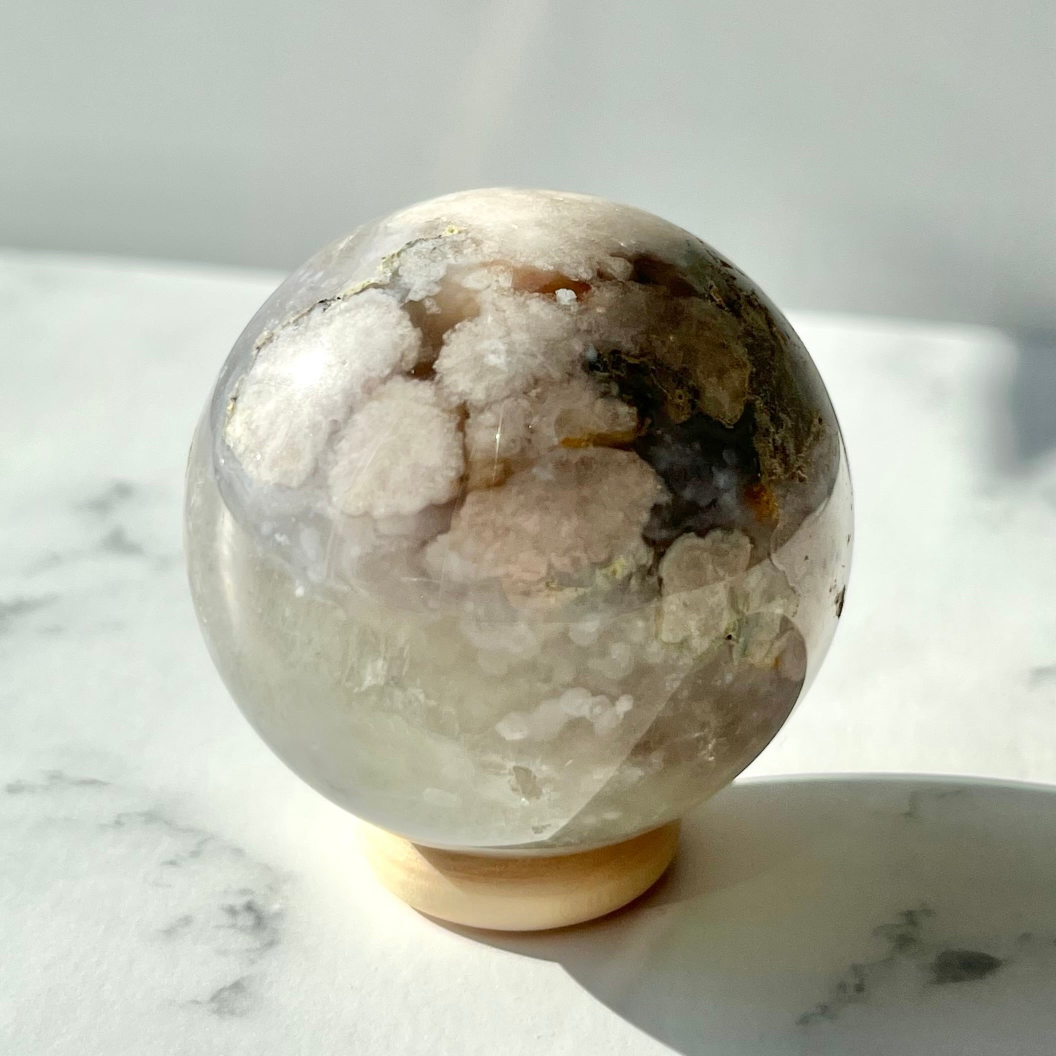 グリーン桜瑪瑙 ハート 彫刻 天然石 | BLUE MOON STONE