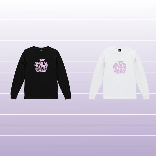 ボーダーグラデーションロンT　パステルパープル