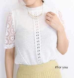 袖レースのニット_a0021908030