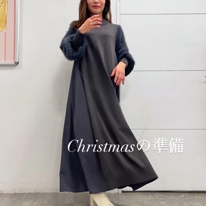 ロージー  Rosiee 袖シャギー布帛ドッキングOP