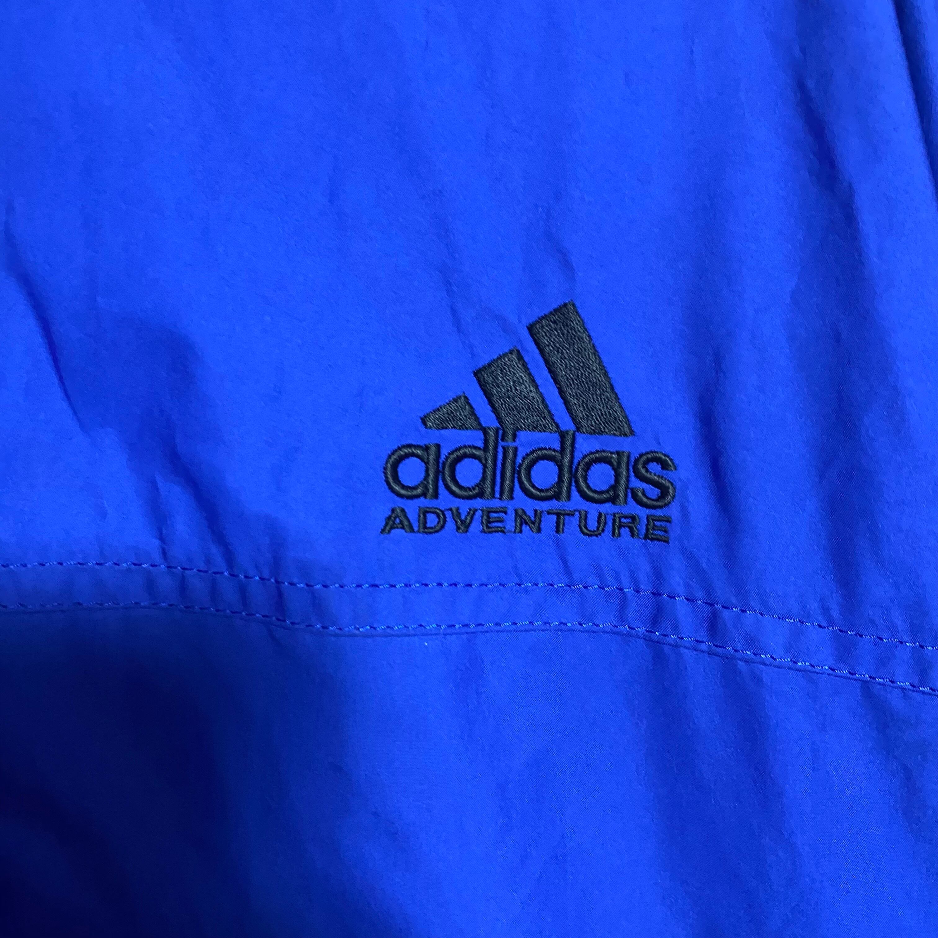 90s adidas ADVENTURE バイカラー ナイロンジャケット ブルー | LUCKY