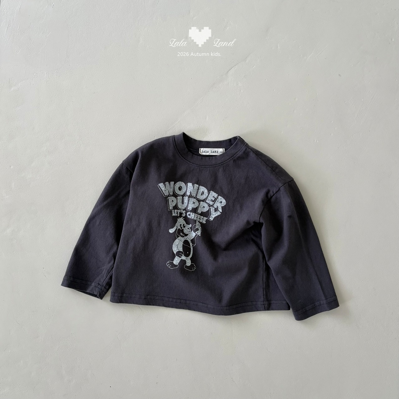 韓国子供服 / LALALAND / 26Autumn / セルフィー パピー Tシャツ / 秋服 / キッズ *XS~XL*