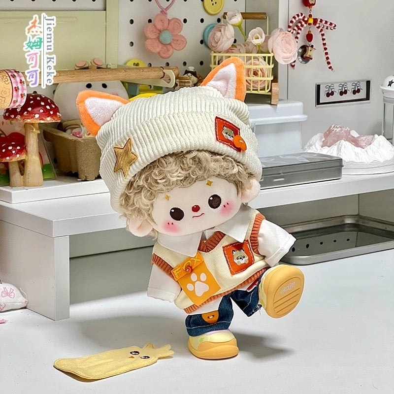 15cmぬい服】オレンジフォックスコーデ 着せ替えぬいぐるみ 棉花娃娃用