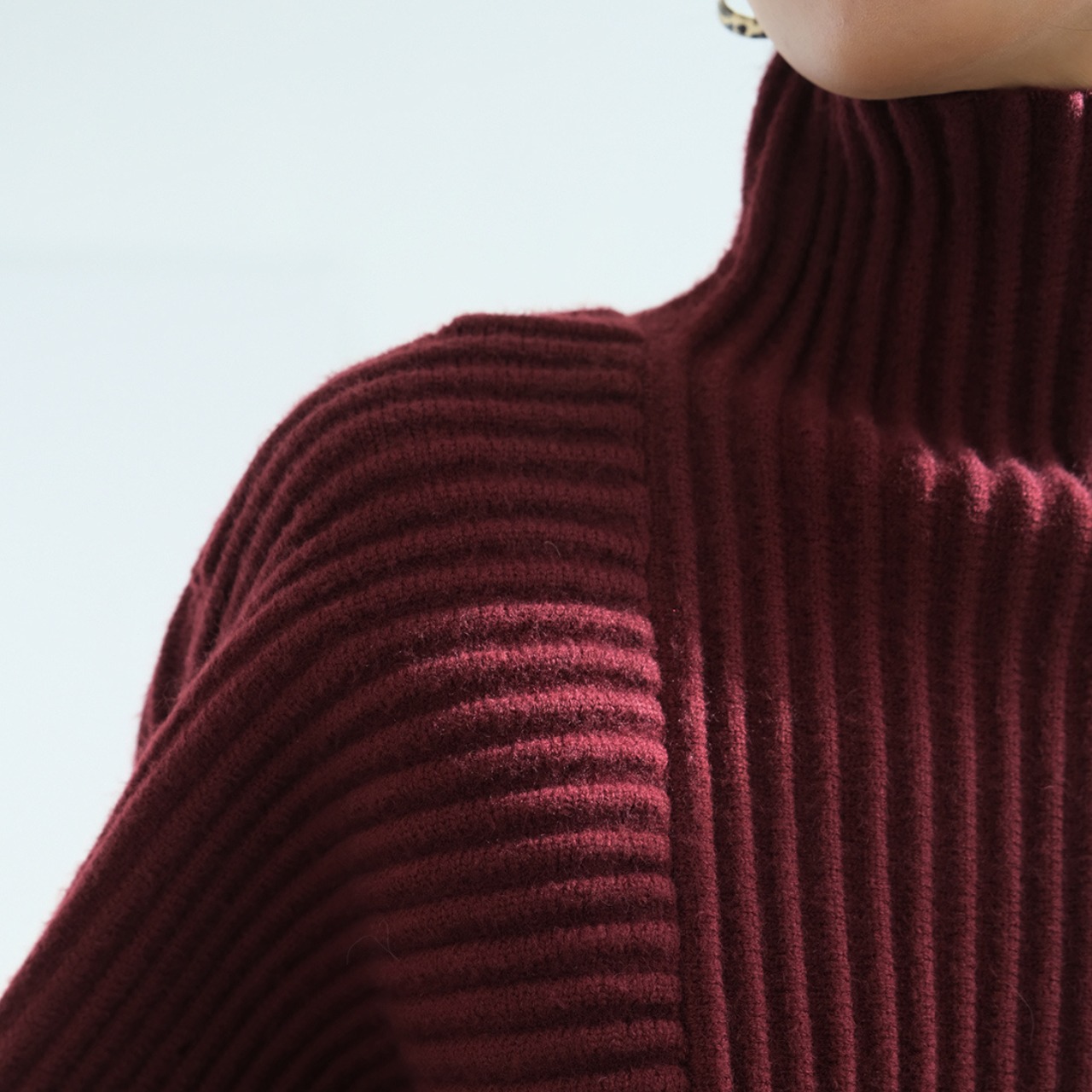 High neck knit pullover　T0236