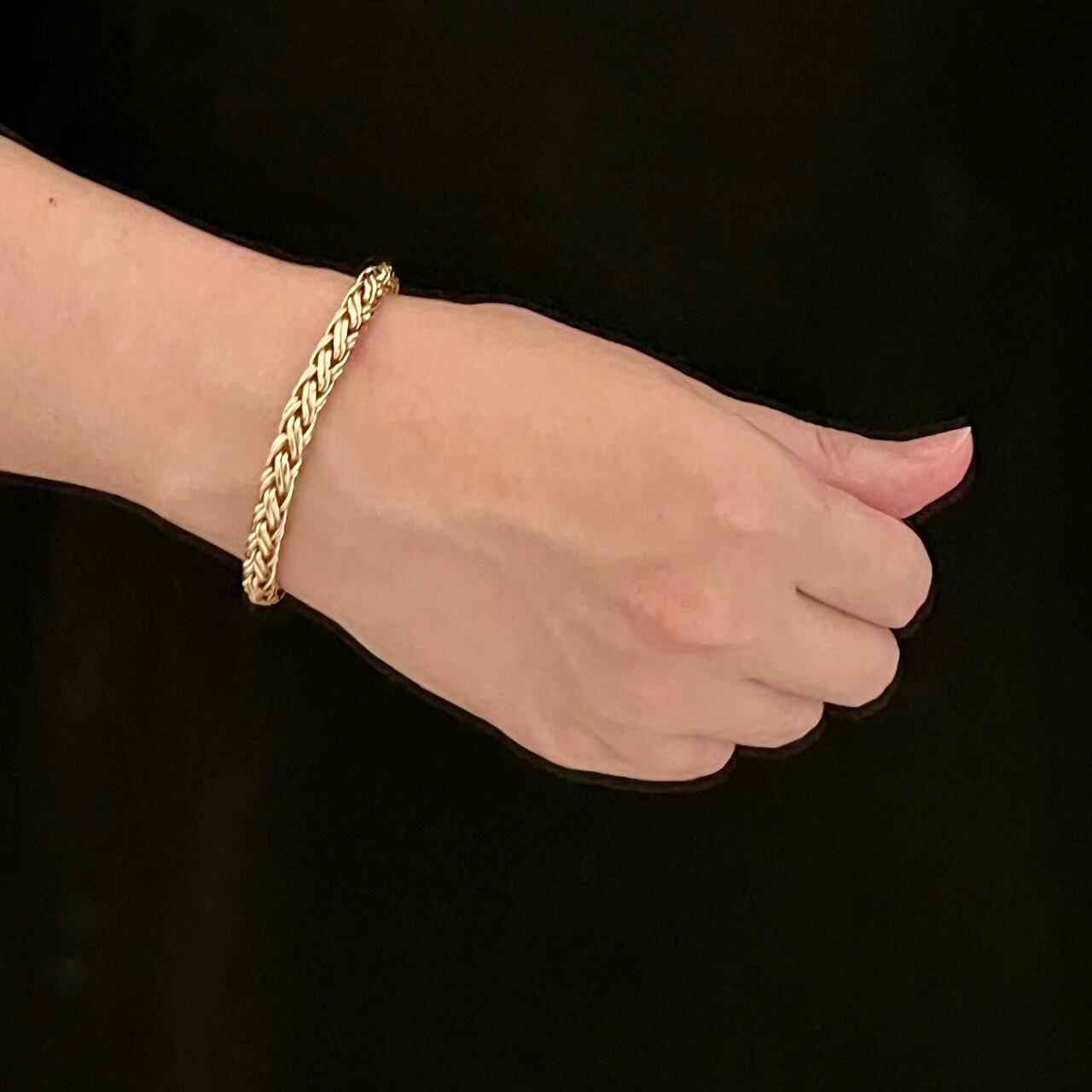 VINTAGE TIFFANY & CO. 14K Gold Braid Wide Bracelet | ヴィンテージ
