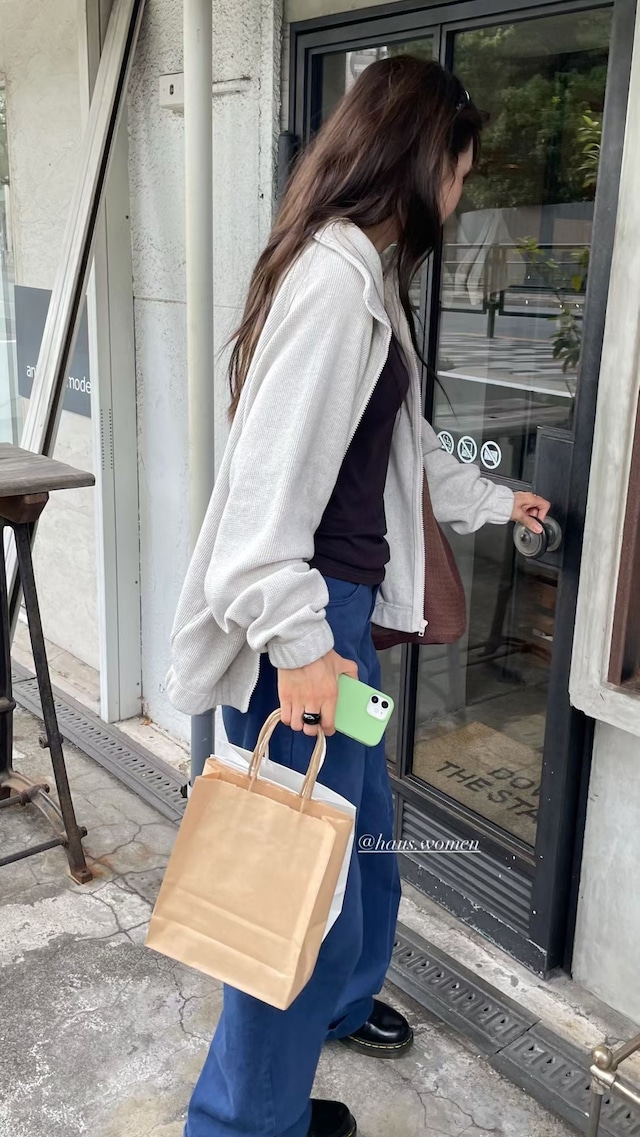 (予約) HAUS / Waffle parfait zip up 3color