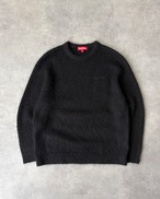 22AW SUPREME Embroidery Logo Black Mohair Knit
