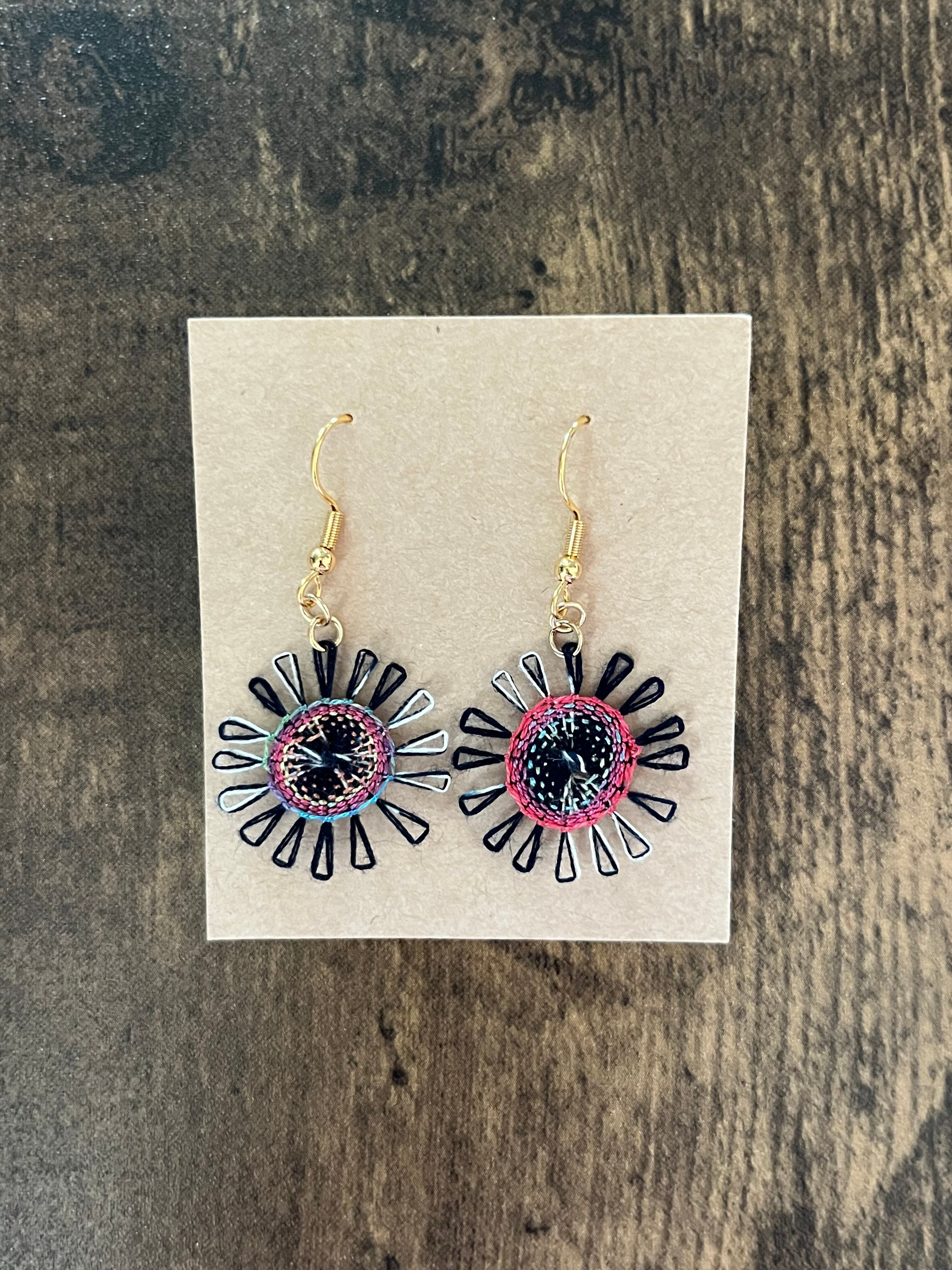 藍染め糸 × 絹糸 ニャンドゥティピアス