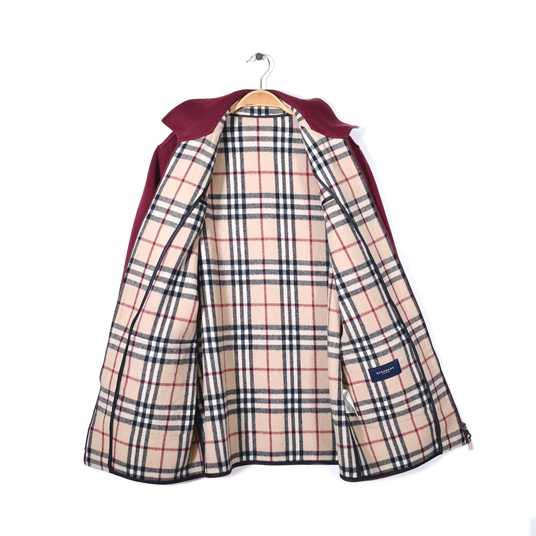 バーバリー コートJKT ウールジャケット バーガンディー ノバ バーバリー コートJKT ウールジャケット バーガンディー ノバ