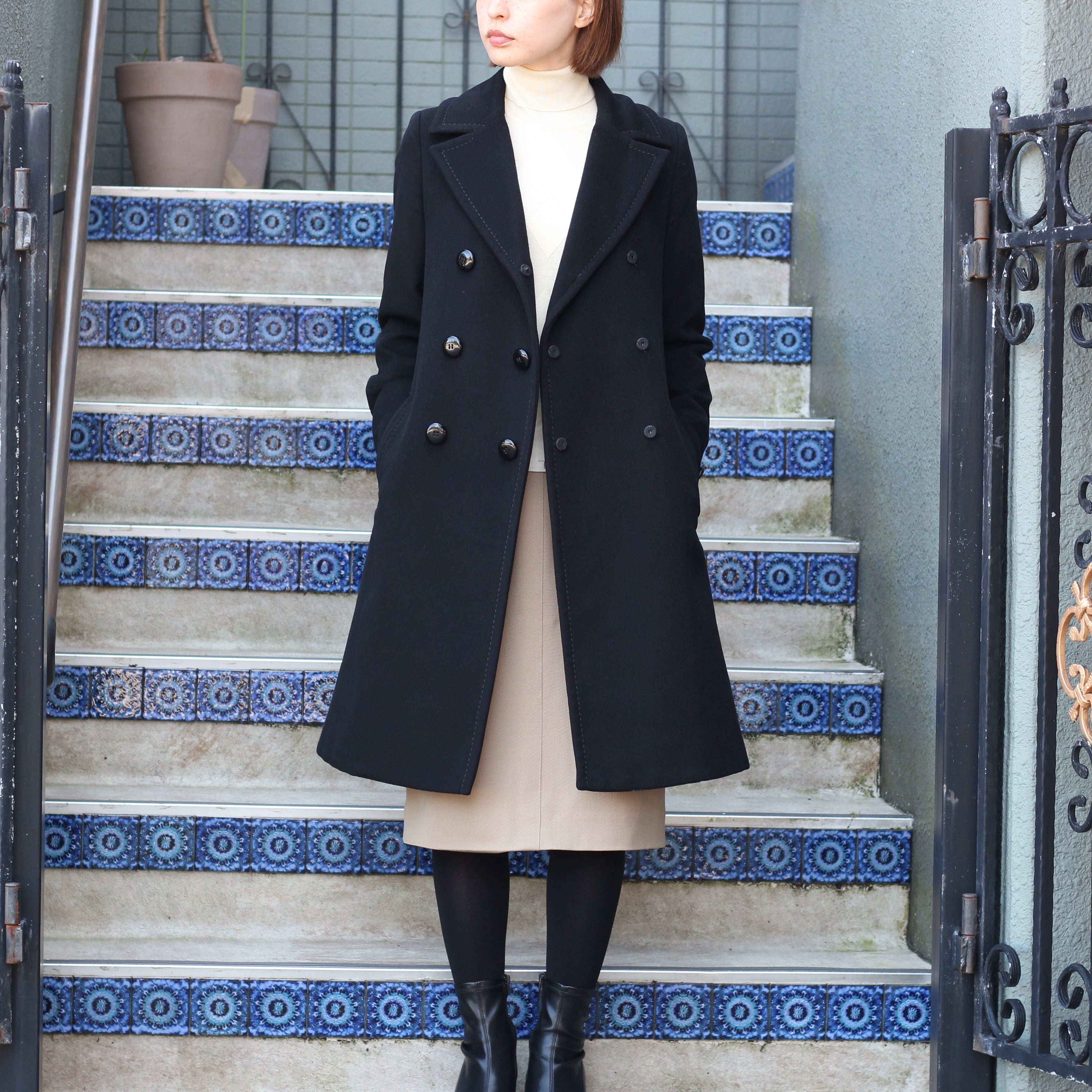 SPORTMAX WOOL CHESTERFIELD COAT MADE IN ITALY/スポーツマックス