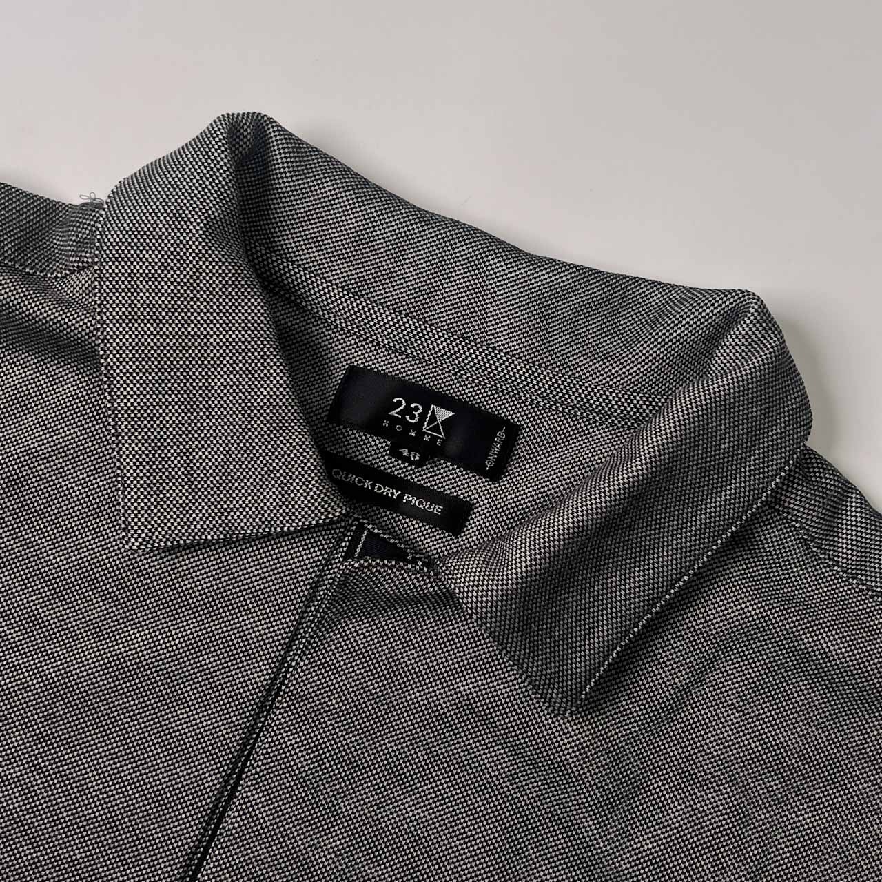 23区 HOMME ニジュウサンク オム QUICK DRY PIQUE 比翼 半袖  ポロシャツ 48/グレー系 メンズ