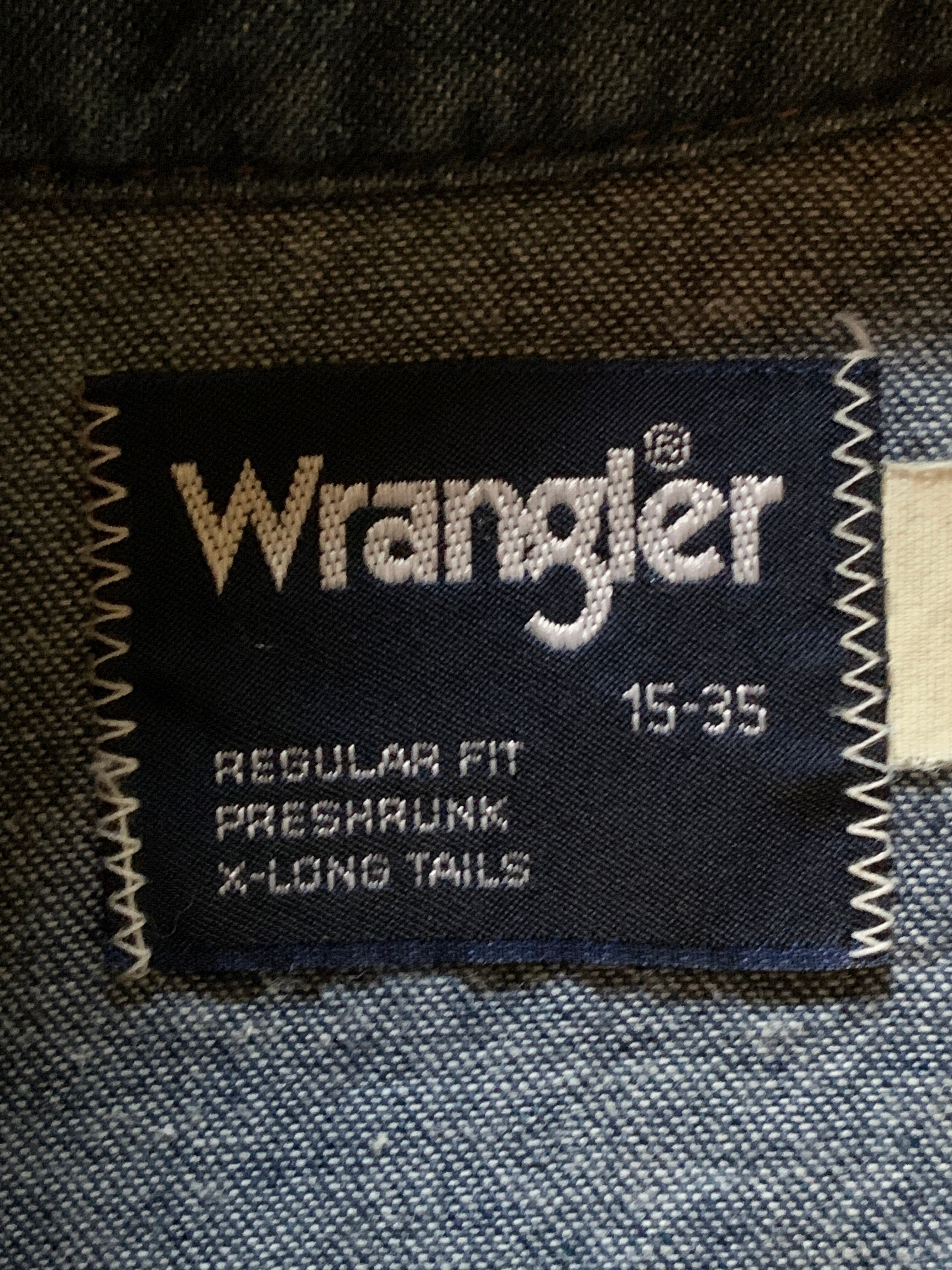 80's Wrangler 70127MW デニムウエスタンシャツ 表記(15-35)