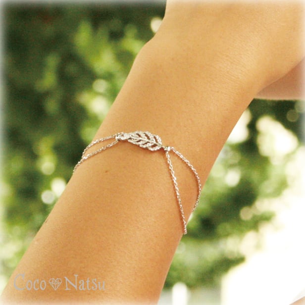 メッシュリーフ ブレスレット Leaf CZダイヤ マイクロセッティング