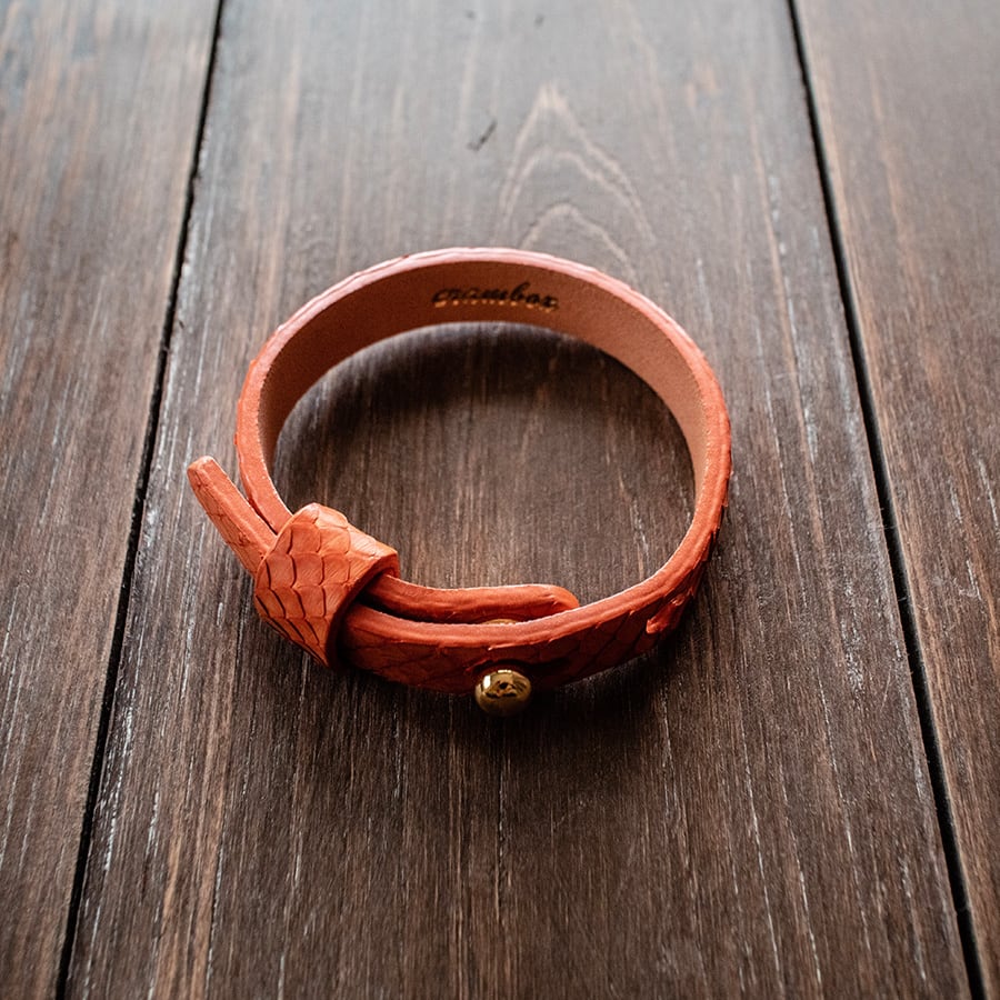本パイソン革ブレスレット Python Leather Bracelet | crambox creating