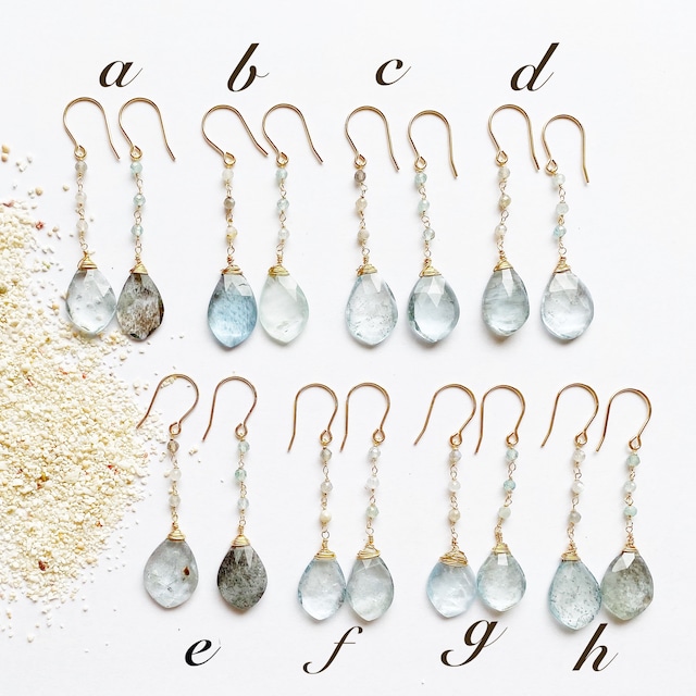 Moss aquamarine bicolor earrings