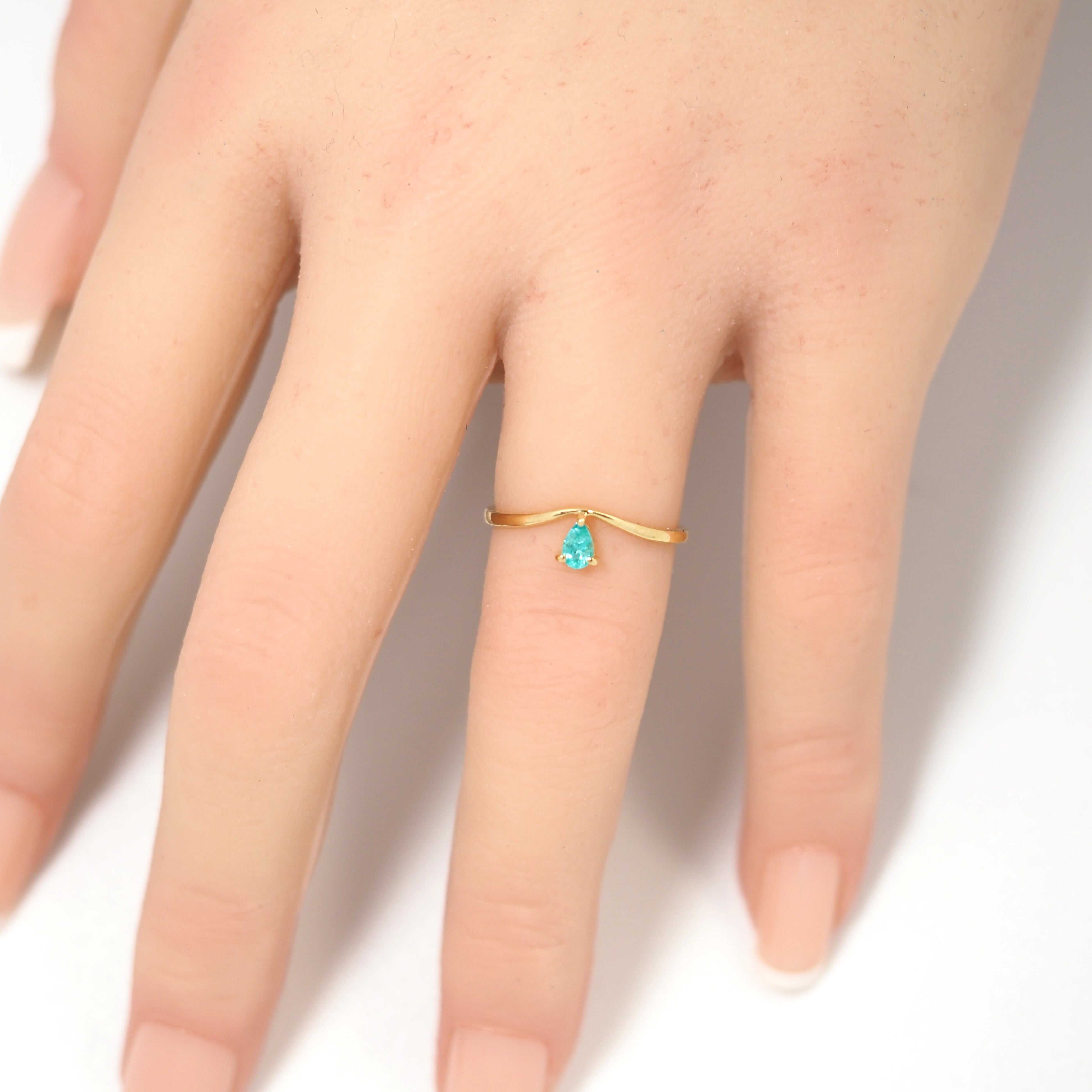 ブラジル産 パライバトルマリン リング 0.123ct k18 | fortejewelry