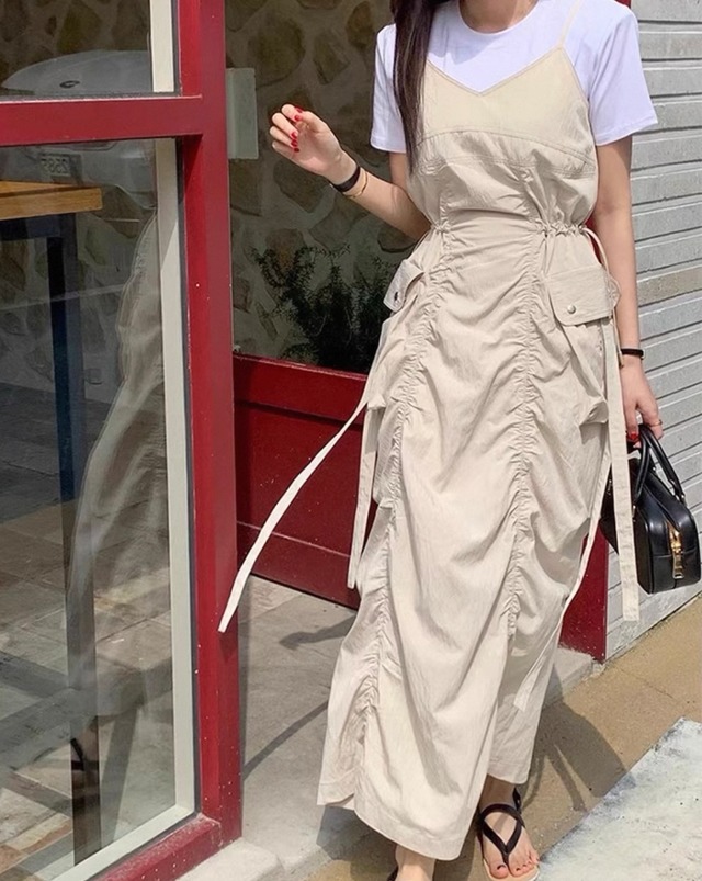 ご予約【レディース】ドロストキャミワンピース2color