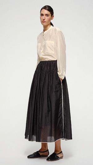 SARA LANZI -Gathered Skirt voile- :BLACK